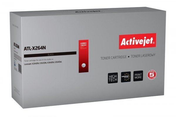 Toner Activejet ATL-X264N (zamiennik Lexmark X264H11G; Supreme; 9000 stron; czarny)