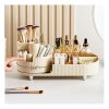Organizer na pędzle, kosmetyki, ryflowany obrotowy kremowy 34,5x14,7x14,3cm CB56K