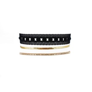 NASZYJNIK CHOKER KORONKA - CZERŃ N520CZ