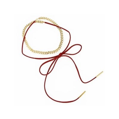 NASZYJNIK CHOKER &quot;CHEVRON&quot; - BORDOWY, ZŁOTY N482BOR