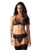 Bielizna-838-SEG-1 komplet 3-częściowy czarny  S/M