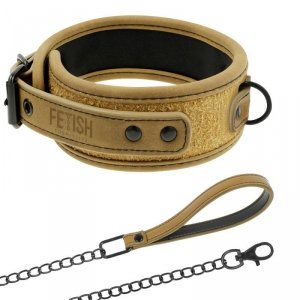 FETISH SUBMISSIVE ORIGEN - NEOPRENE LINED NECKLACE WITH CHAIN