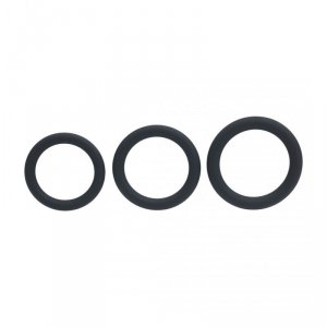 Classic Silicone Cockring Set of 3 - L/XL/XXL - Black