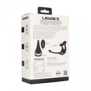 Remote Control Vibrating Silicone Tri O Cockring with Prostate Stimulator - Black
