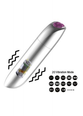 Podręczny Masażer z Potężnymi Wibracjami Silver USB