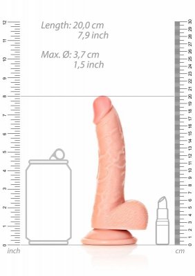 Curved Realistic Dildo  Balls  Suction Cup - 7&quot;&quot;&quot;&quot;/ 18 cm