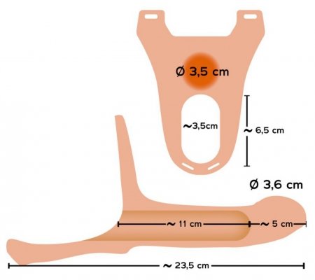 Silikonowy Strap-on +5cm