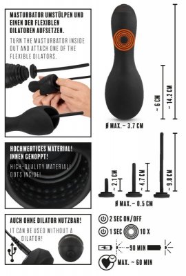 Masturbator z 3 dilatorami Rebel