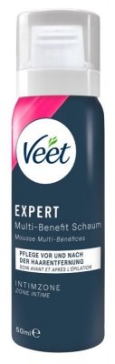 Veet Zestaw do depilacji miejsc intymnych krem do depilacji, pianka 2x50 ml