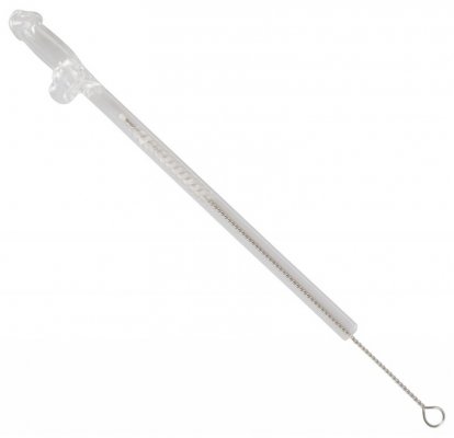 Glass Drinking Straw Willy x 4