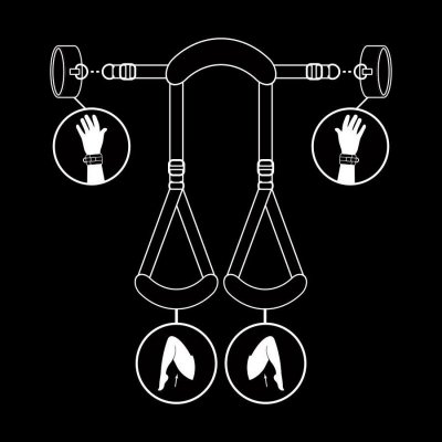 FETISH SUBMISSIVE - OPEN LEGS POSITION WITH NOPRENE LINING HANDCUFFS