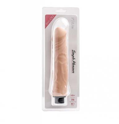 Simple Pleasure wibrator z regulacją prędkości cyberskóra kolor cielisty 23,5 cm