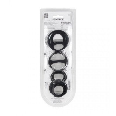 Silicone Cock and Ball Ring Set of 4 - Black