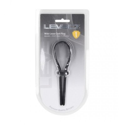 Wide Adjustable Silicone Lasso Cockring - 5mm - Black