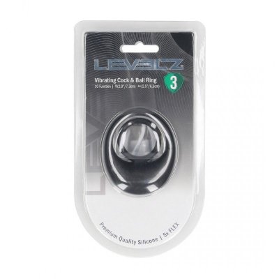 Vibrating Liquid Silicone Cock and Ball Ring - Black