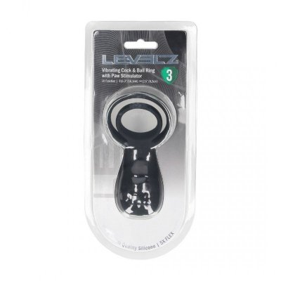 Vibrating Cock and Ball Ring with Paw Stimulator - Black