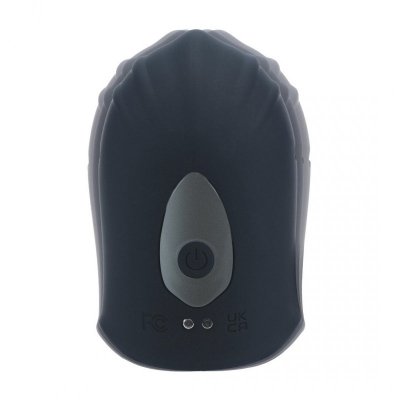 Adjustable Vibrating Silicone Penis Head Stimulator - Black