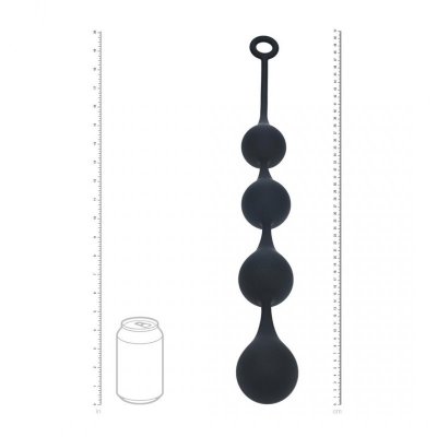 Silicone Waterdrop Anal Balls - XL - 50mm - Black