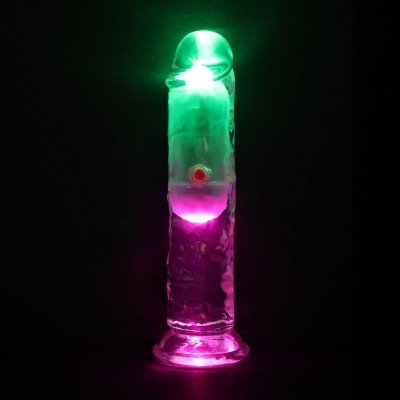 LED Vibrating Straight Cock - 6 / 15 cm - Transparent