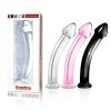 Szklane gładkie dildo zakrzywione przeźroczyste 17 cm