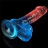 Żelowy penis dildo z przyssawką dwukolorowy 19 cm