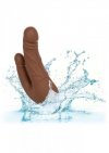 Podwójne realistyczne dildo wibrujące brązowe