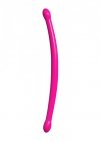 Gumowe gładkie dildo dwustronne różowe 43 cm