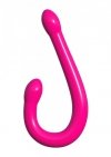 Gumowe gładkie dildo dwustronne różowe 43 cm