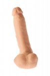 Realistyczne grube żylaste dildo z jądrami na przyssawce 23 cm