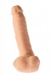 Realistyczne grube żylaste dildo z jądrami na przyssawce 23 cm