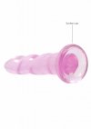 Dildo analne z wypustkami na przyssawce różowe 17,8 cm