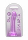 Realistyczne dildo analne na przyssawce fioletowe 17,8 cm