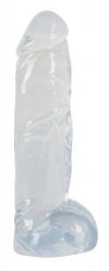 Dildo żelowe na przyssawce penis z jądrami 22 cm