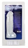 Dildo żelowe na przyssawce penis z jądrami 22 cm