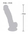 Realistyczne żylaste dildo z jądrami penis na przyssawce 18 cm