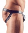 Błyszczące seksowne jockstrapy męskie wetlook czarne Men´s Jock M