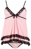 Różowa seksowna koszulka babydoll Cottelli 2XL