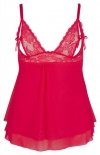 Czerwona sexy koszulka babydoll plus size Cottelli 4XL
