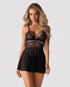 Obsessive koszulka nocna 838-BAB-1 babydoll i stringi czarna L/XL
