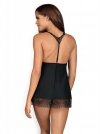 Obsessive koszulka nocna Chiccanta babydoll i stringi czarna L/XL