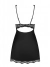 Obsessive koszulka nocna Luvae babydoll i stringi czarne XXL