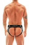 Męskie seksowne jockstrapy bokserki khaki ciemne Electro jock bikini S