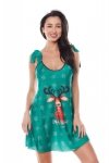 Damska halka koszulka Aster Chemise X-mas z reniferem zielona S/M