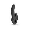 Dopochwowy Strapon podwójne dildo dla lesbijek czarny penis 22 cm