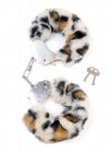 Kajdanki fetish boss series furry cuffs leopard