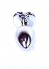 Korek analny z diamentem serce Jewellery Silver  Heart PLUG- Black