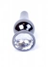 Korek analny z diamentem Jewellery Dark Silver BUTT PLUG- Clear