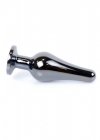Szary korek analny z diamentem Jewellery Dark Silver BUTT PLUG- Purple
