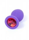 Silikonowy korek analny diament Jewellery Purple Medium- Red Diamond