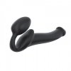 Dopochwowy Strapon dildo jajeczko podwójna przyjemność czarny 18 cm